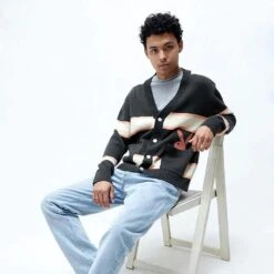 Men's Peek-A-Boo Cardigan -Fashion Clothing Store 0128508520052NEW 00 001