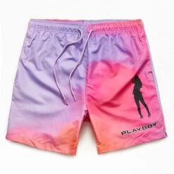 New Products 8 Playboy By PacSun Rainbow 17" Swim Trunks