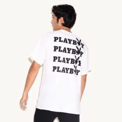 Playboy Masthead & Rabbit Head Tee - White -Fashion Clothing Store 478824 4822029533281 PLAYBOY MASTHEAD RABBIT HEAD TEE WHITE 6085