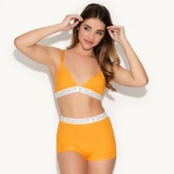 The Essentials Modal Triangle Bralette -Fashion Clothing Store 47 537654 537672 ESSENTIALS MODAL SCOOPNECK BRALETTE AND BOXER BRIEF ORANGE 3844