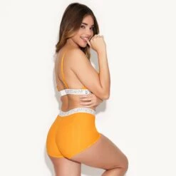 The Essentials Modal Triangle Bralette -Fashion Clothing Store 47 537654 537672 ESSENTIALS MODAL SCOOPNECK BRALETTE AND BOXER BRIEF ORANGE 3865