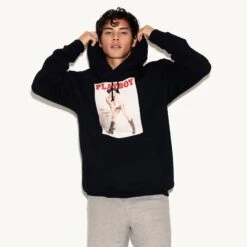 New Products -Fashion Clothing Store 514489 6621067739233 MIA MALKOVA PLAYBOY COVER HOODIE BLACK 1