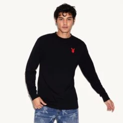 Repeating Masthead Long Sleeve -Fashion Clothing Store 514623 4773494554721 REPEATING MASTHEAD LONG SLEEVE RED BLACK 7250