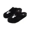 Women's Fuzzy Slides -Fashion Clothing Store 516580 6670966587489 FUZZY RABBIT HEAD SLIDES BLACK WHITE SIDE