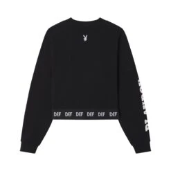 Women's Cropped Logo Crewneck -Fashion Clothing Store 518791 6694810714209 DEF CREWNECK BLACK3