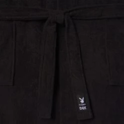 Logo Bathrobe -Fashion Clothing Store 518830 6694982352993 HOODED BATHROBE BLACK DETAIL