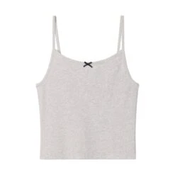 Women's Bunny Bow Cami -Fashion Clothing Store 536791 6857980510305 BUNNY BOW TANK HEATHER GREY SHIRT BLACK SHIRT FRONT c96b92c5 5087 4f87 8ad8 0c152e3cc2e4