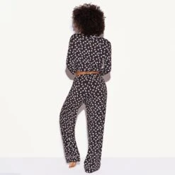 The Slumber Party Pajama Set, Black -Fashion Clothing Store 537245 6861443825761 CLASSIC PJ SET LONGSLEEVE ALL OVER BUNNY BLACK 5
