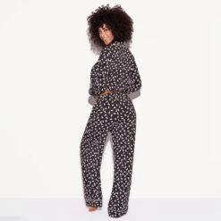 The Slumber Party Pajama Set, Black -Fashion Clothing Store 537245 6861443825761 CLASSIC PJ SET LONGSLEEVE ALL OVER BUNNY BLACK 6