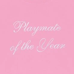 Playmate Of The Year Cropped Crewneck - Pink / White Print -Fashion Clothing Store 6927218344033 542760 PMOY CROPPED CREWNECK PINK 3