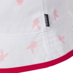 Rainbow Lining Rabbit Head Bucket Hat -Fashion Clothing Store ALL OVER PRINT RABBIT HEADS BUCKE HAT WHITE PINK DTL
