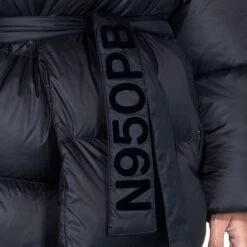 Belted Long Puffer Jacket -Fashion Clothing Store BIgBunny Robe Puff Black On Model 0008 049aa21c b48e 4606 a028 8d4567144c5d