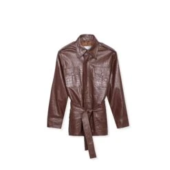 Crocodile Leather Safari Jacket -Fashion Clothing Store BIgBunny Safari Jacket Chocolate 001 9c300c7b 718e 4b00 a46f 3cc47a0b36ad