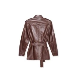 Crocodile Leather Safari Jacket -Fashion Clothing Store BIgBunny Safari Jacket Chocolate 002 cbb33658 6257 4d4a b923 59e12b85c39e