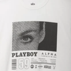 Playboy X Alpha Industries World Tour T-Shirt -Fashion Clothing Store CTP51500C1 PLAYBOY WORLD TOUR TEE WHITE DETAIL 047 fd654ead c5f9 4177 a5a8 fa45d9e3e45c