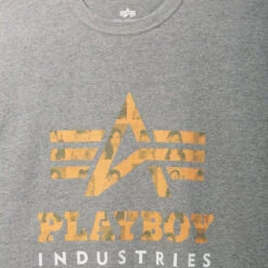 Playboy X Alpha Industries Classic T-Shirt -Fashion Clothing Store CTP51501C1 PLAYBOY INDUSTRIES TEE MEDIUM CHARCOAL HEATHER DETAIL 049 eba9f2d6 4c78 4b7c b4bf 3b8b42aed5f1