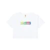 Playboy X Color Bars Static Women's Cropped T-Shirt -Fashion Clothing Store Color Bars Static Wmns Crop Tee White 01