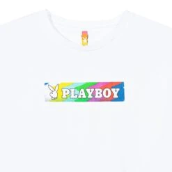Playboy X Color Bars Static Women's Cropped T-Shirt -Fashion Clothing Store Color Bars Static Wmns Crop Tee White 04 19072bcd 6956 4588 922b ed71be2dd727