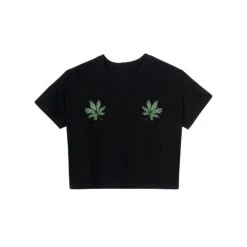 Team Green Femlin Baby Tee -Fashion Clothing Store FEMLINLEAFSBABYTEE BLACK