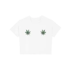 Team Green Femlin Baby Tee -Fashion Clothing Store FEMLINLEAFSBABYTEE WHITE