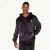 Men's Velour Hoodie Black -Fashion Clothing Store M32 536527 536533 VELOUR MATCHBACK GAMER HOODIE SHORT BLACK 73655