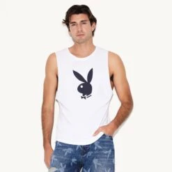 Rabbit Head Muscle Tank -Fashion Clothing Store M5 542823 6927219818593 RABBIT HEAD TANK WHITE 0661