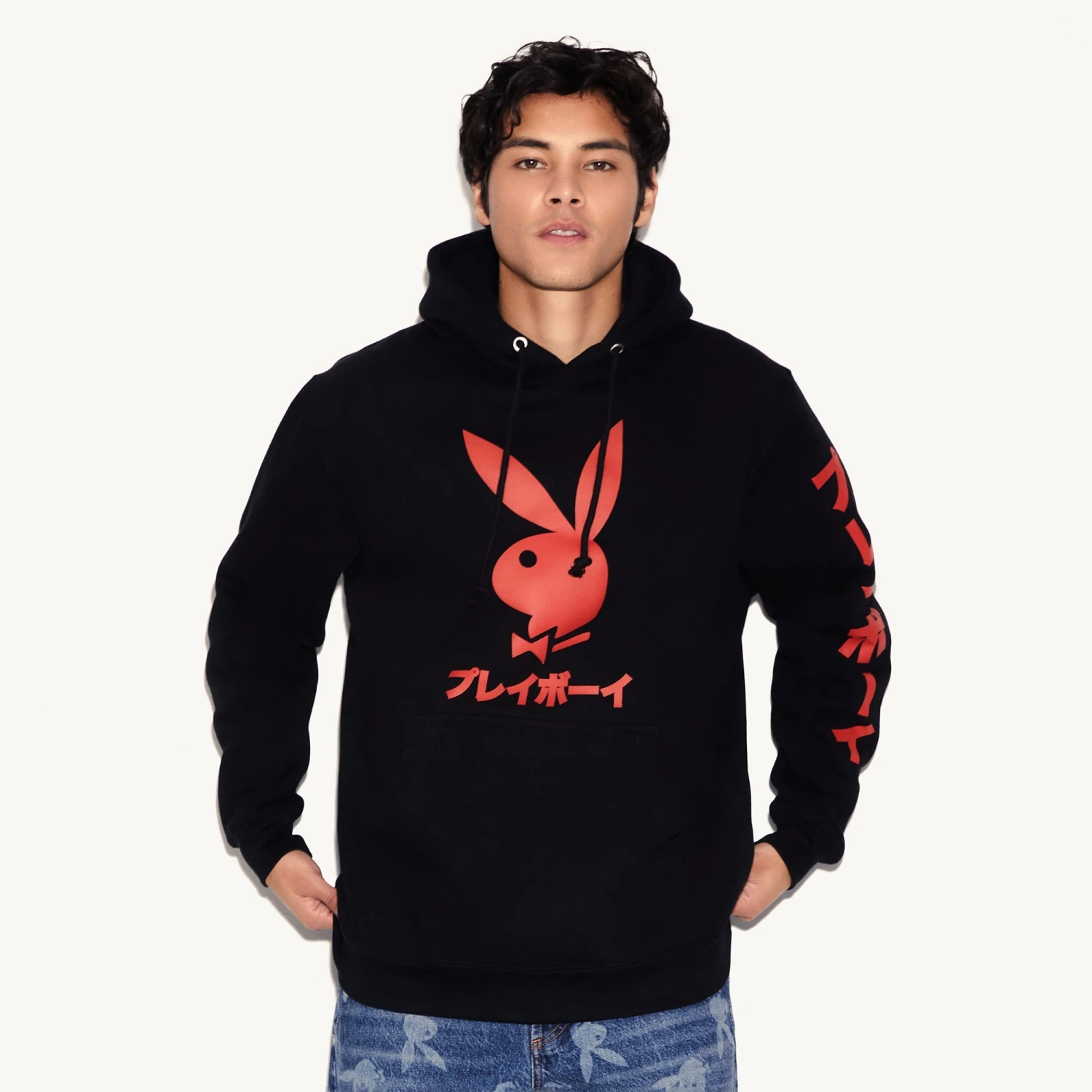 Japanese Rabbit Head Hoodie - Black/Red 4 Japanese Rabbit Head Hoodie - Black/Red - Image 2