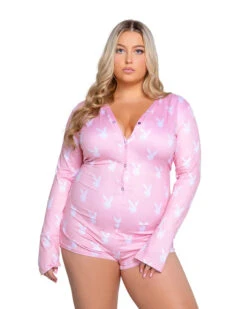 PLAYBOY SLUMBER BUNNY ROMPER -Fashion Clothing Store PBLI130Q Pink 600x a70ce850 35da 4762 bdd9 4c46c7595b62