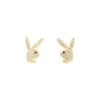 Rabbit Head Pave Stud Earrings -Fashion Clothing Store PB RABBIT HEAD PACE STUD EARRINGS ROSE GOLD V2