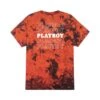 Repeating Masthead Tie Dye T-Shirt Orange Black