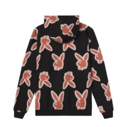 Men's Repeating Rabbit Head Logo Hoodie -Fashion Clothing Store PLAYBOY MENSGLOWHOODIE 02