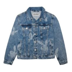 Fashion Clothing Store 17 Repeating Logo Denim Jacket
