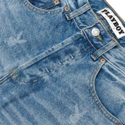 Men's Medium Wash Vintage Denim Pants -Fashion Clothing Store PLAYBOY PACSUN JEANS FADED BUNNY 03