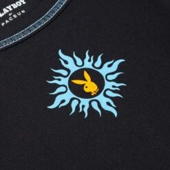 Women's Contrast Stitch Long Sleeve -Fashion Clothing Store PLAYBOY PACSUN LONGSLEEVE BLACKCROP SHIRT WITH BUNNY HENNA DETAIL 03 b4a37b4d 9679 4c21 ad5d 018baafd5d47