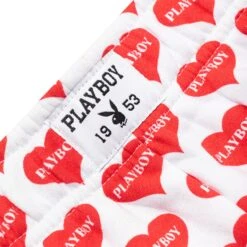 Women's Heart Lounge Boxer Shorts -Fashion Clothing Store PLAYBOY PB LOUNGE BOXER RED WHITE 03