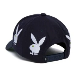 Playboy X HUF Rhinestone 6 Panel Hat -Fashion Clothing Store PLAYBOY RHINESTONE 6 PANEL NAVY HT00651 NAVY 03
