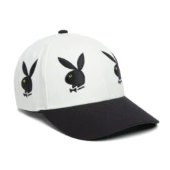 Playboy X HUF Rhinestone 6 Panel Hat -Fashion Clothing Store PLAYBOY RHINESTONE 6 PANEL WHITE HT00651 WHITE 02