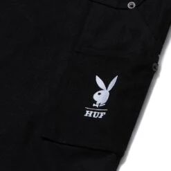 Playboy X HUF VVS Rabbit Head Pant -Fashion Clothing Store PLAYBOY VVS DOUBLE KNEE PANT BLACK PT00249 BLACK 05