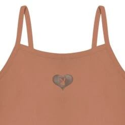 Women's Bunny Heart Binded Cami Top -Fashion Clothing Store PLAYBOYPBRIBCAMIBROWN3