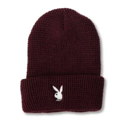 Rabbit Head Waffle Cuffed Beanie -Fashion Clothing Store PLAYBOY BEANIE 10A