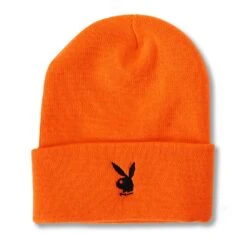 Rabbit Head Cuffed Knit Beanie 9 Rabbit Head Cuffed Knit Beanie -Fashion Clothing Store PLAYBOY BEANIE 4A