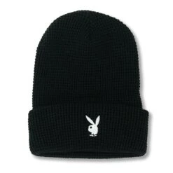 Rabbit Head Waffle Cuffed Beanie