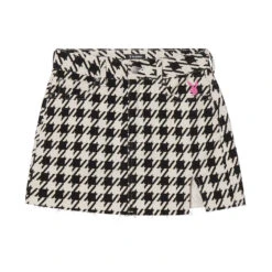 Women's Houndstooth High Waisted Mini Skirt