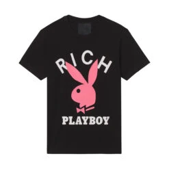 Playboy X John Richmond Logo T-Shirt -Fashion Clothing Store PLAYBOY PBXRICHMOND RABBITHEADTSHIRT BLACK 01