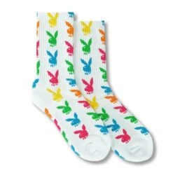 Rainbow Bunny Crew Socks