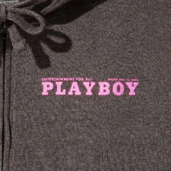 August 1965 Cover Zip-up Hoodie Charcoal -Fashion Clothing Store Playboy August 1965 Full Zip Hoodie 03