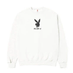Ace Of Club Crewneck Sweatshirt White -Fashion Clothing Store Playboy Color Bars Ace of Clubs Crewneck White 01