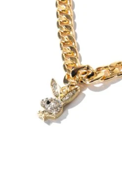 The Rabbit Head Chain By Dalmata -Fashion Clothing Store Playboy Dalmata Necklace Gold 2