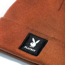 Knit Beanie With Logo Patch -Fashion Clothing Store Playboy Knit Beanie Side a4b7b3b4 f12f 4a09 8ac2 99b61a993681