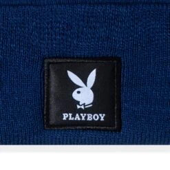 Knit Beanie With Logo Patch -Fashion Clothing Store Playboy Knit Beanie with Logo Patch Cobalt 03